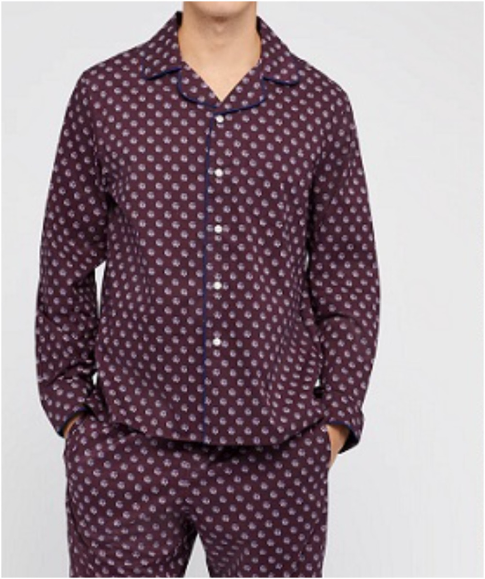 Bonobos MensPajama Set Mens L Purple Lion Print 100% Cotton Button Up Novelty